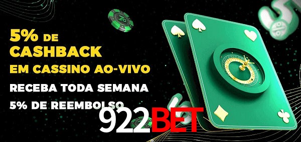 Promoções do cassino ao Vivo 922bet